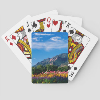 Flatirons and Flowers, Boulder Colorado Playing Cards