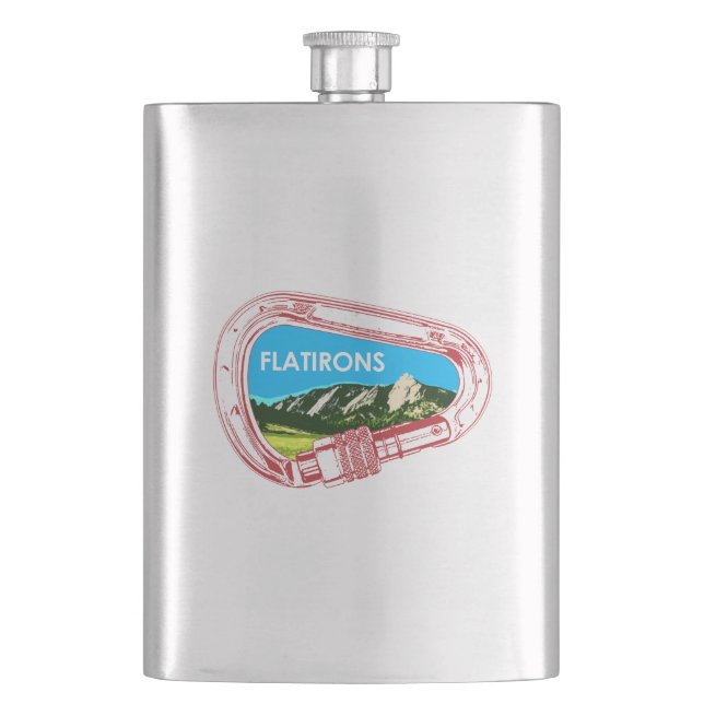 Flatirons Climbing Carabiner Hip Flask (Front)