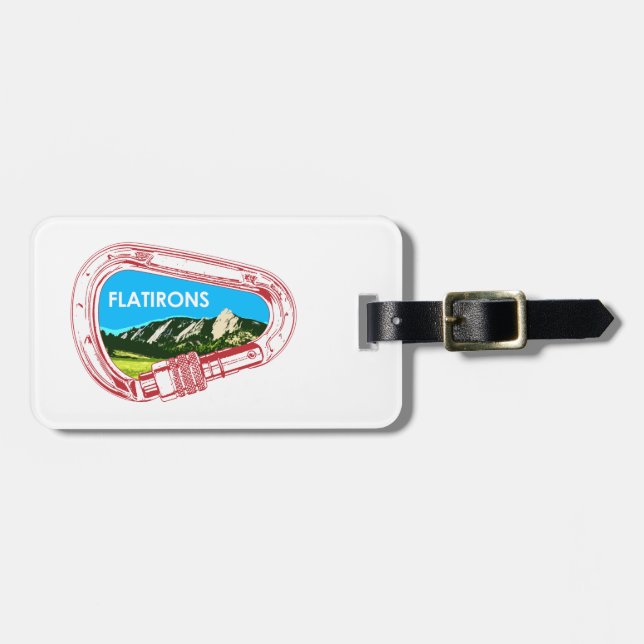 Flatirons Climbing Carabiner Luggage Tag (Front Horizontal)