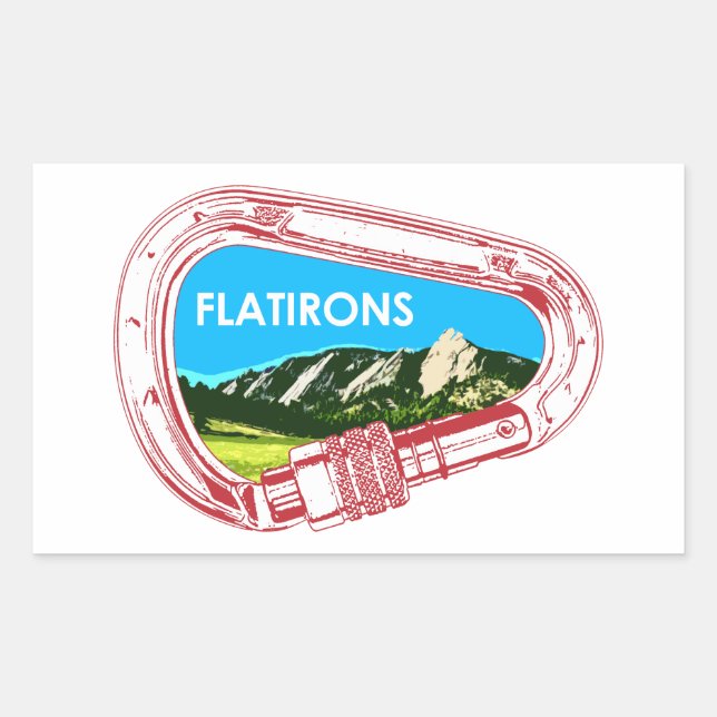 Flatirons Climbing Carabiner Rectangular Sticker (Front)