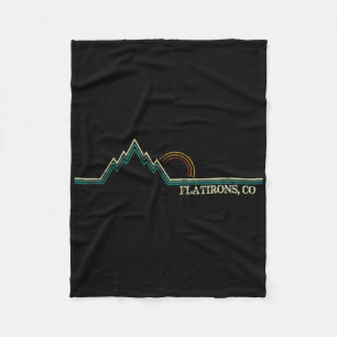 Flatirons Colorado Retro Mountain Climbing Summer Fleece Blanket