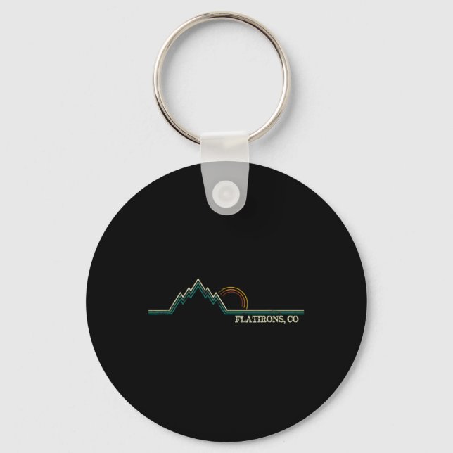 Flatirons Colorado Retro Mountain Climbing Summer  Key Ring (Front)