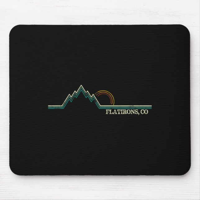 Flatirons Colorado Retro Mountain Climbing Summer  Mouse Pad (Front)