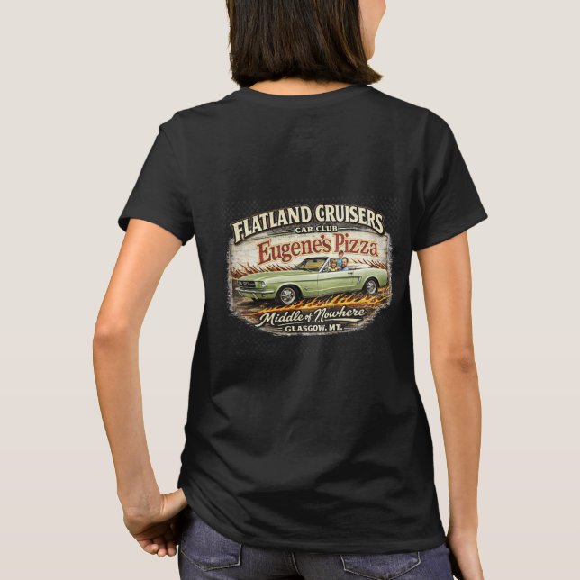 Flatland Cruisers Car Club–Eugene's Pizza T-Shirt (Back)