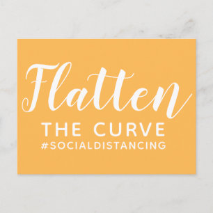 Flatten The Curve Fight Covid 19 Pandemic Orange Postcard