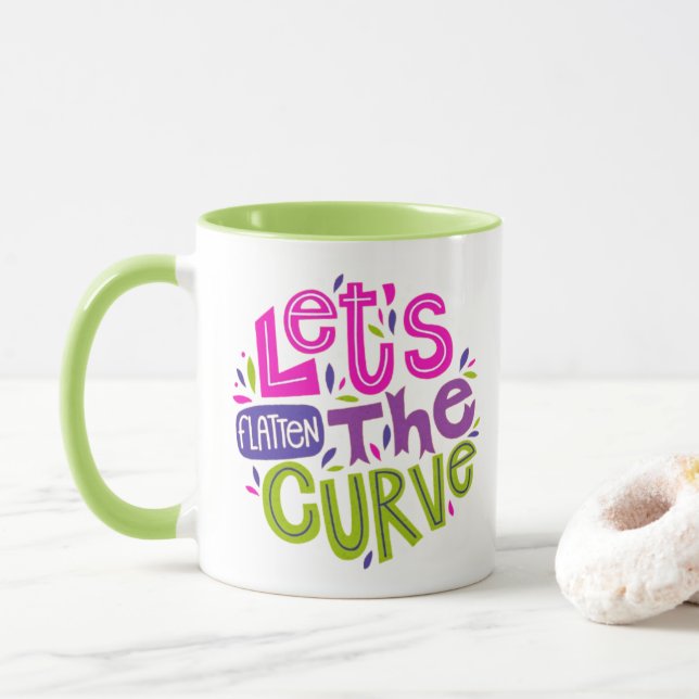 Flatten the Curve – Retro Typography Mug (With Donut)