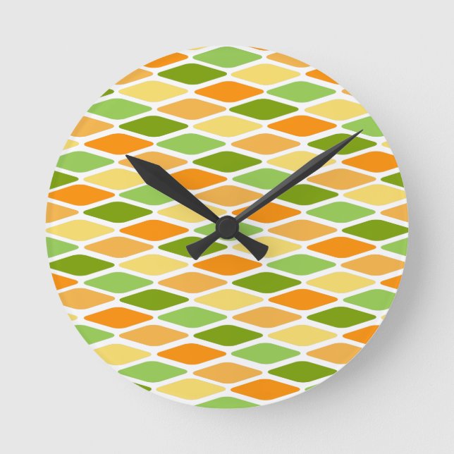 Flattened Diamonds  Round Clock (Front)