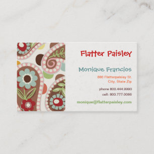 Flatter Paisley -Pink - Business Card