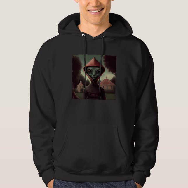 Flatwoods Monster Braxie 1952 Creepy Alien Cryptid Hoodie (Front)