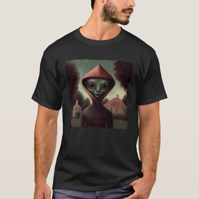 Flatwoods Monster Braxie 1952 Creepy Alien Cryptid T-Shirt (Front)