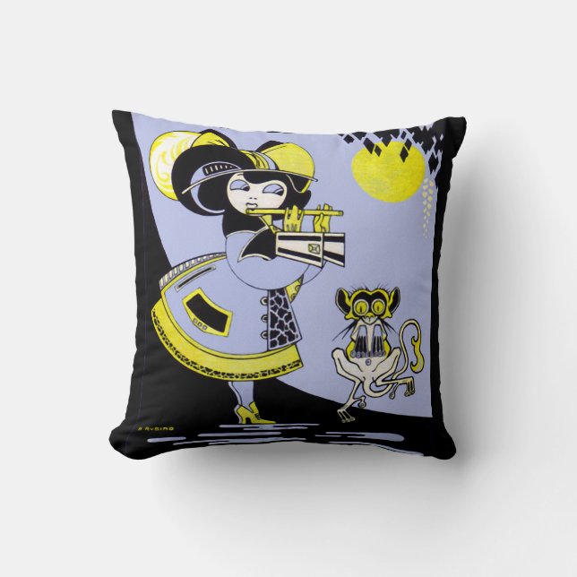 Flautist and the Monkey Cushion (Front)