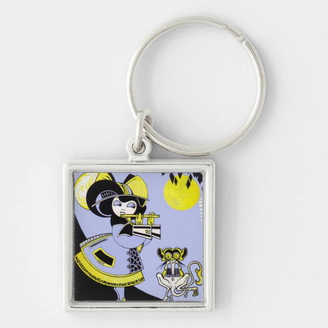 Flautist and the Monkey Key Ring (Front)