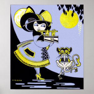 Flautist and the Monkey Poster
