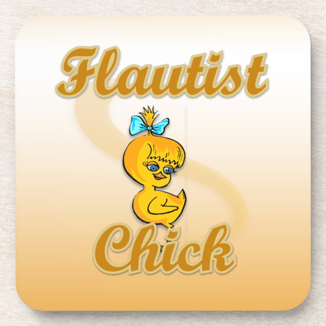 Flautist Chick  Coaster (Front)