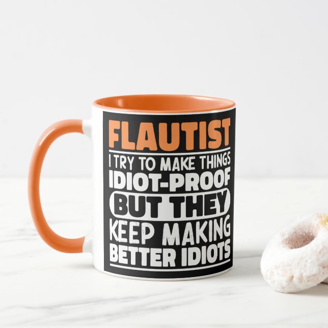 Flautist Try To Make Things Marching Band Humour Mug (With Donut)