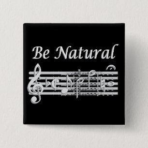 Flautists Know How to Be Natural 15 Cm Square Badge