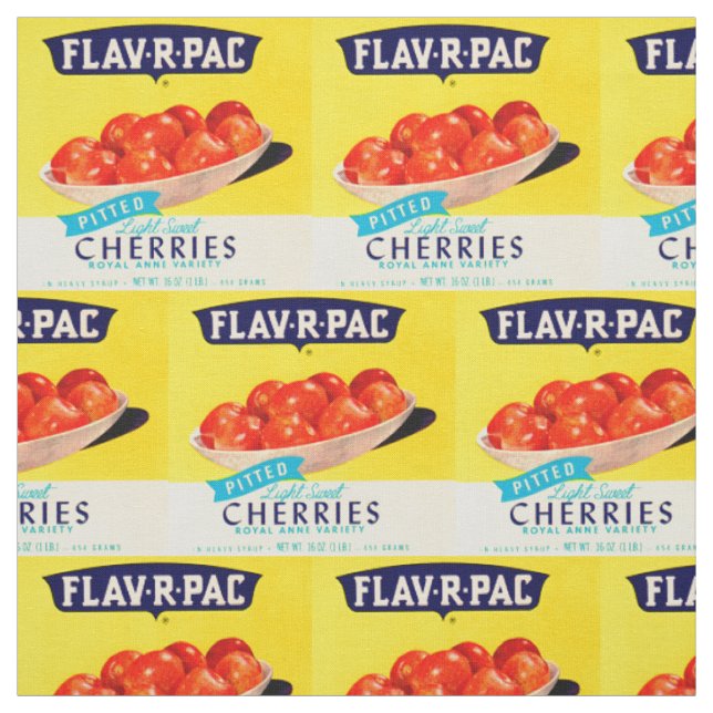 Flav-R-Pac pitted cherries ad print Fabric (Swatch)