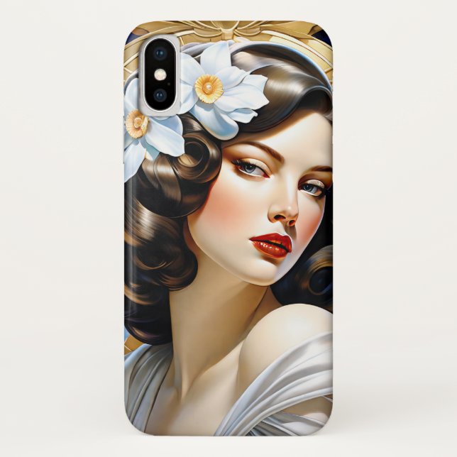 Flavia Art Nouveau Group Mucha Style Case-Mate iPhone Case (Back)