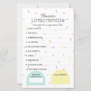 Flavor Frenzy Word Scramble Game