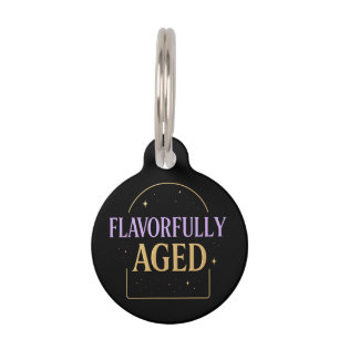 Flavorfully Aged Pink & Gold Luxury Typography Pet Tag