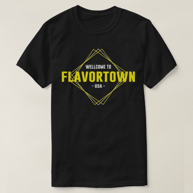 Flavortown Square  T-Shirt (Design Front)
