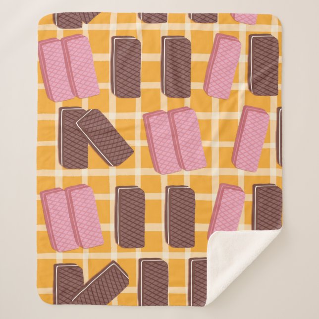 Flavoued Wafers Seamless Background Sherpa Blanket (Front)