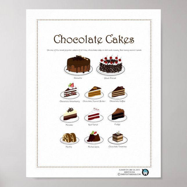 Flavour of Cakes, Chocolate, 8X10 Poster (Front)