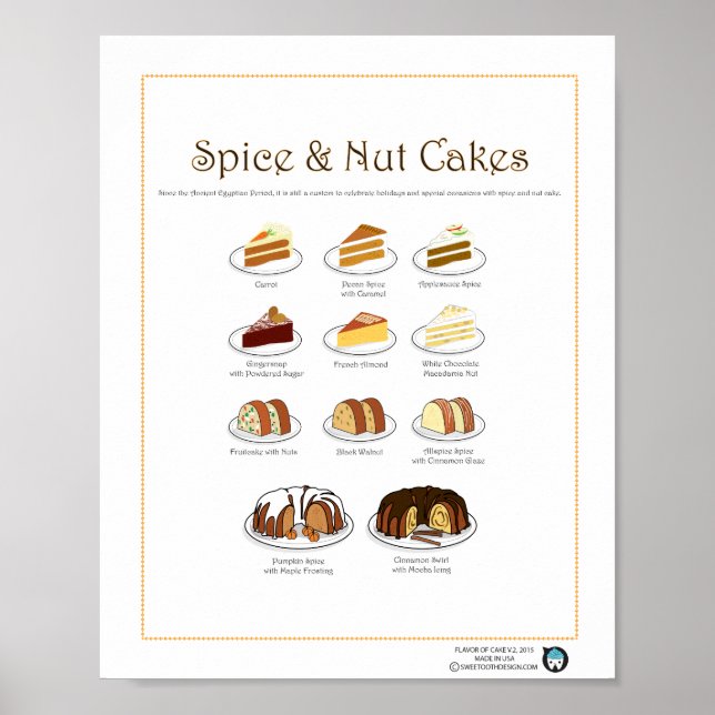 Flavour of Cakes, Spice & Nut, 8X10 Poster (Front)