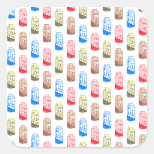 Flavoured milk pattern square sticker