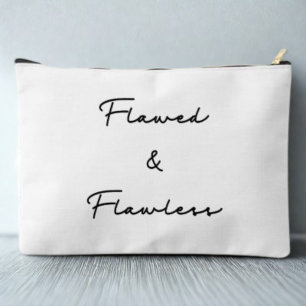 Flawed & Flawless Inspo Quote Accessory Pouch