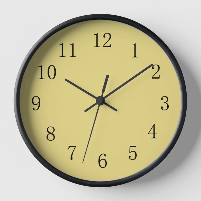 Flax Yellow Kitchen Wall Clock (Front)