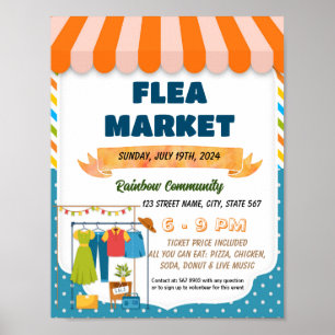 Flea market event flyer poster template