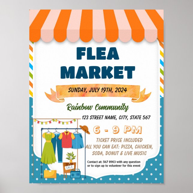 Flea market event flyer poster template (Front)