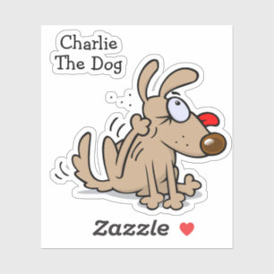 Flea Scratching Cartoon Dog With Favourite Name