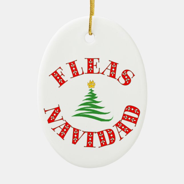 Fleas Navidad Ceramic Ornament (Front)