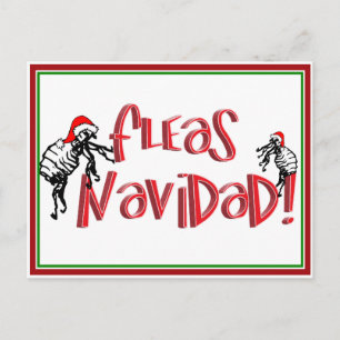 Fleas Navidad - Dancing Christmas Fleas Holiday Postcard