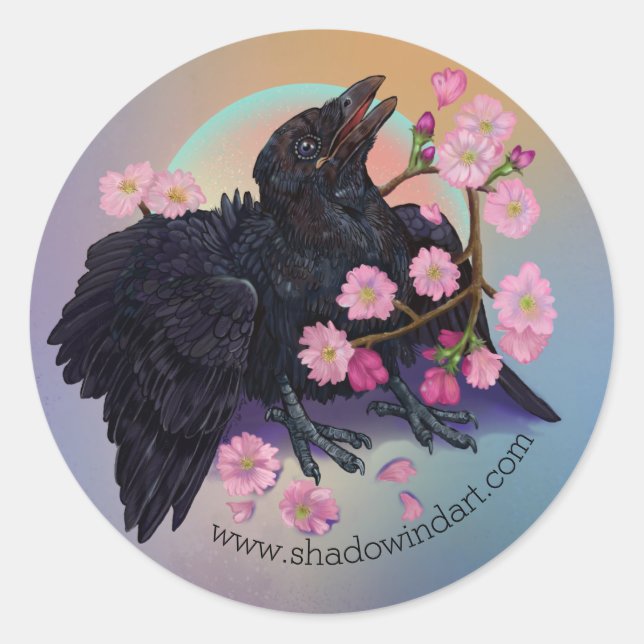 Fledgling Crow  Classic Round Sticker (Front)