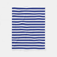Fleece Baby Blanket Navy Blue and White Stripes