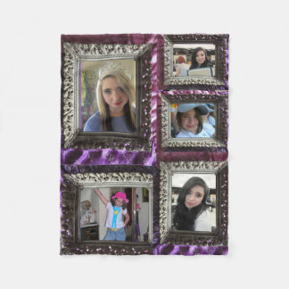 Fleece Blanket 5 Silver Frame Photo Inserts