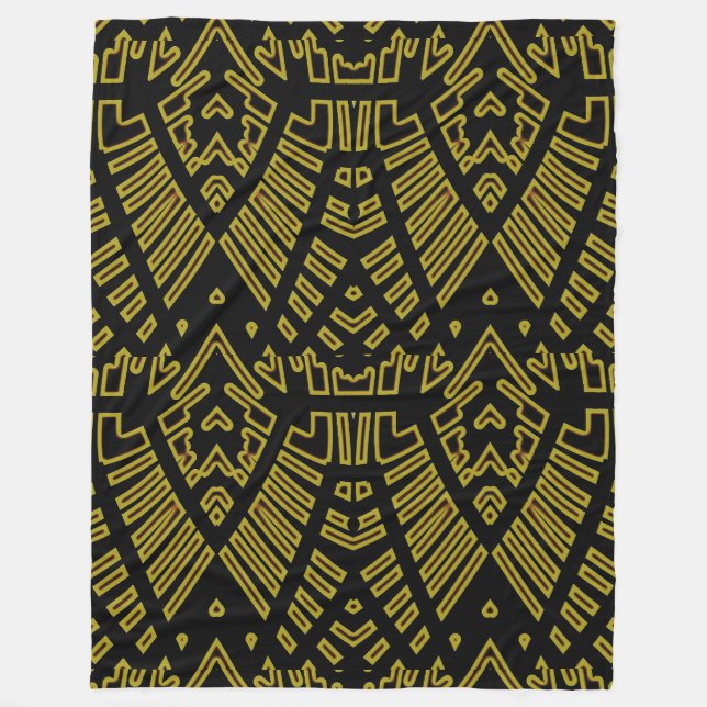 Fleece Blanket, A classic Black & yellow design  Blanket (Front)