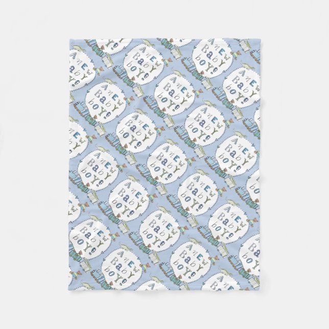 Fleece Blanket/Baby Boy Blanket (Front)