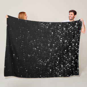 Fleece Blanket Black Crystal Bling Strass