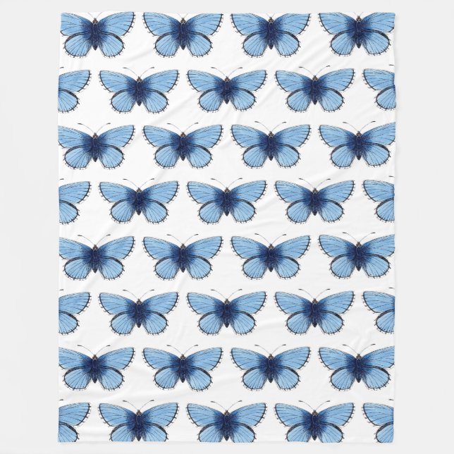 Fleece Blanket - Blue Butterfly (Front)