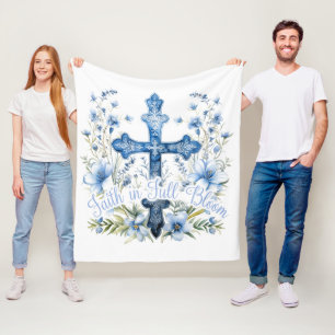 Fleece Blanket  Christian Faith in Full Bloom