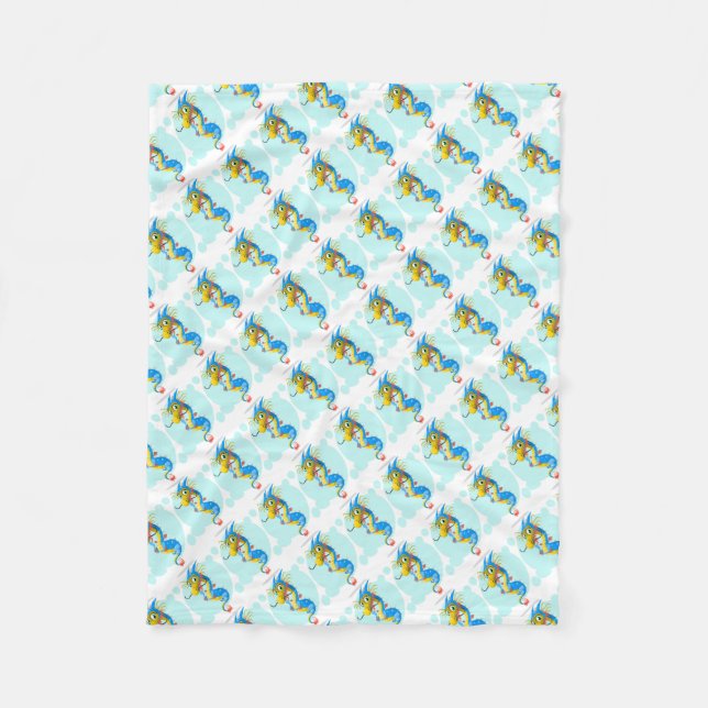 Fleece Blanket/Cute Seahorses Blanket (Front)