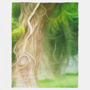 Fleece Blanket Dream Light Green Tree