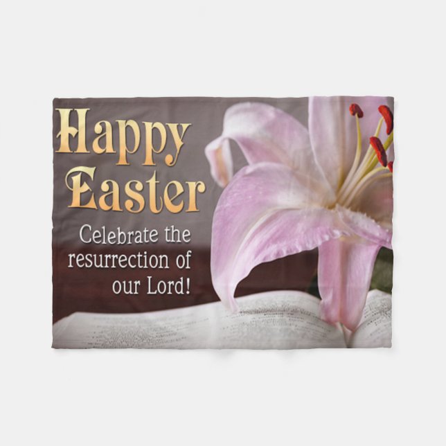 Fleece Blanket/Easter Lily Blanket (Front (Horizontal))