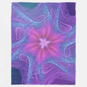 Fleece Blanket Fractal Delicate Cyan Palette