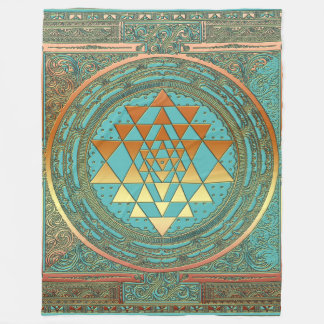 Fleece Blanket gold chakra symbol yoga spiritual