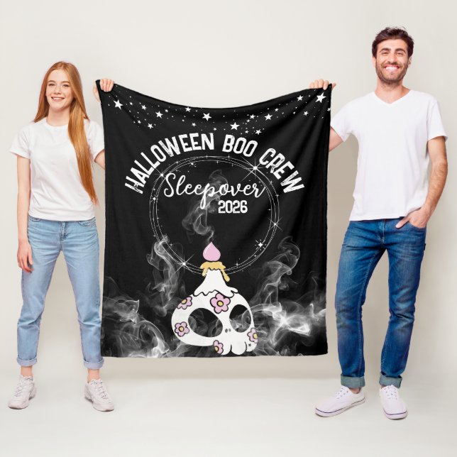 Fleece Blanket Halloween Boo Crew Skullebration (In Situ)
